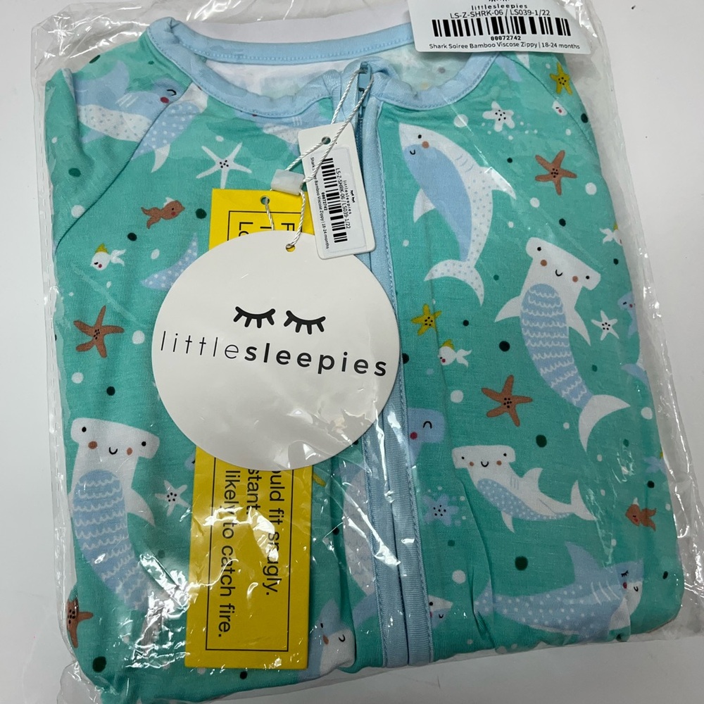 Little Sleepies shark soiree zippy